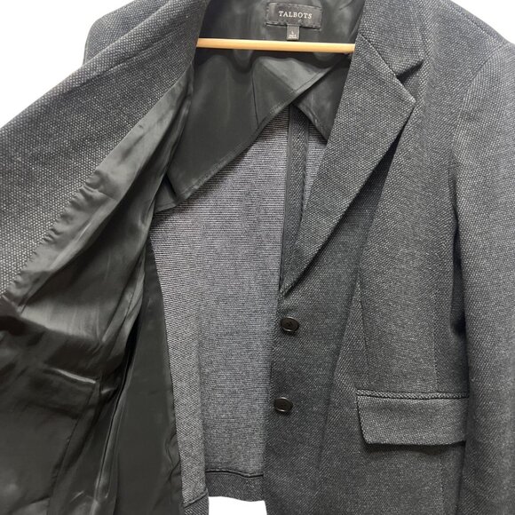 Talbots Gray Cotton Blend Soft Stretch Tailored Blazer - Picture 4 of 7